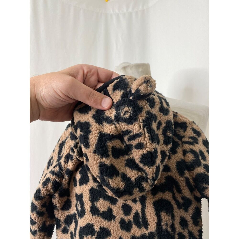Joe Fresh Girl's Jacket Brown and Tan Teddy Fleece Zip Infant Size 18-24 Month’s - Picture 4 of 4